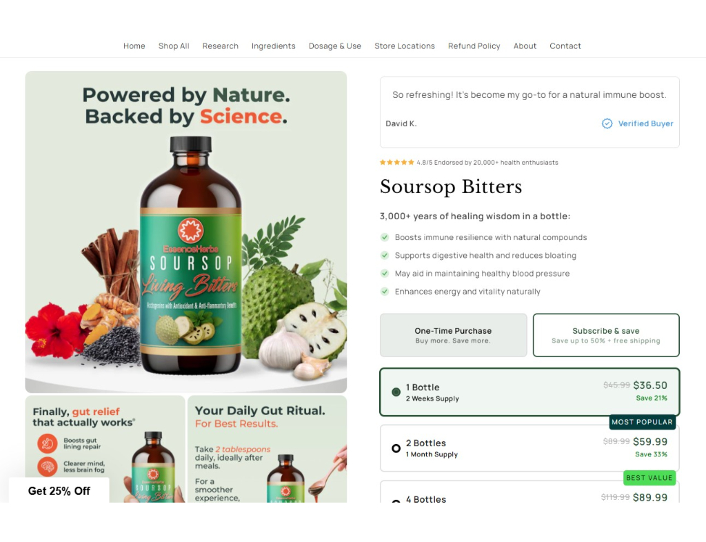 Essence Herbs upsell
