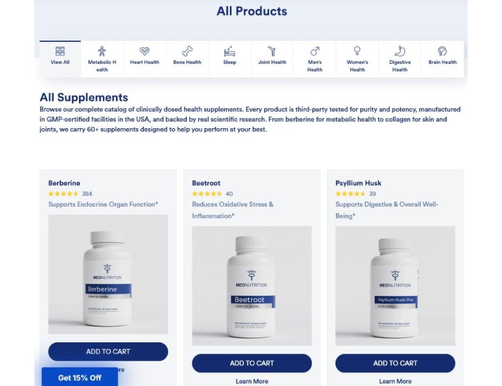 Meo Nutrition collections