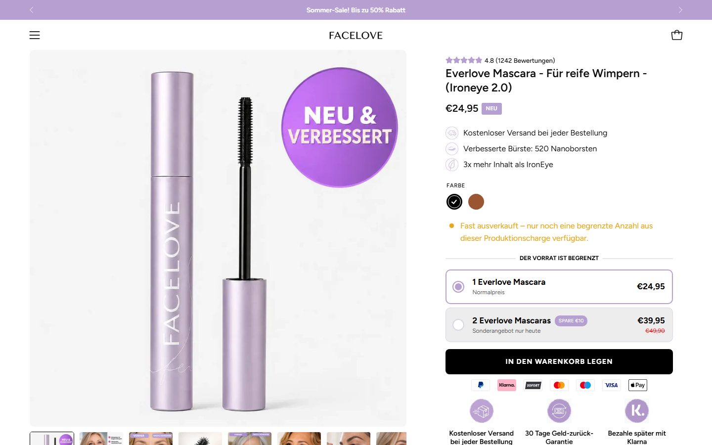 Everlove Mascara on faccelove.de
