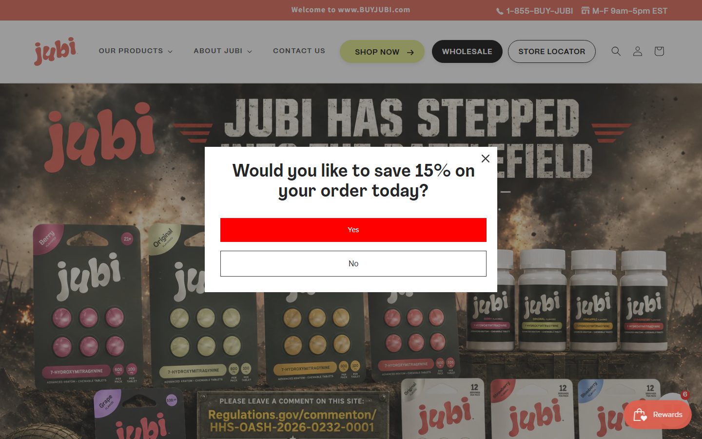 Drink Jubi live homepage screenshot