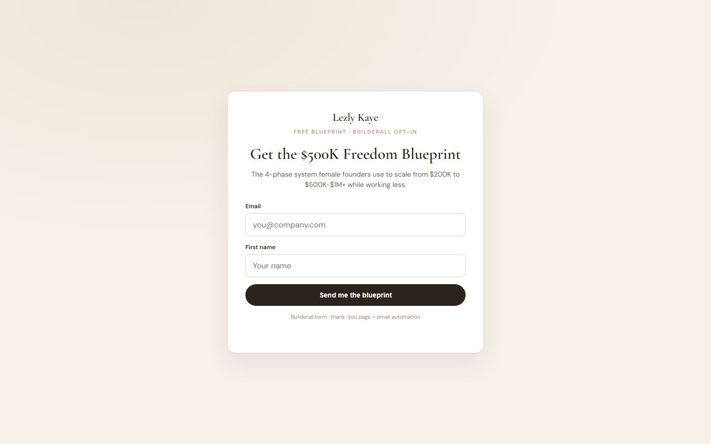 Builderall lead magnet opt-in