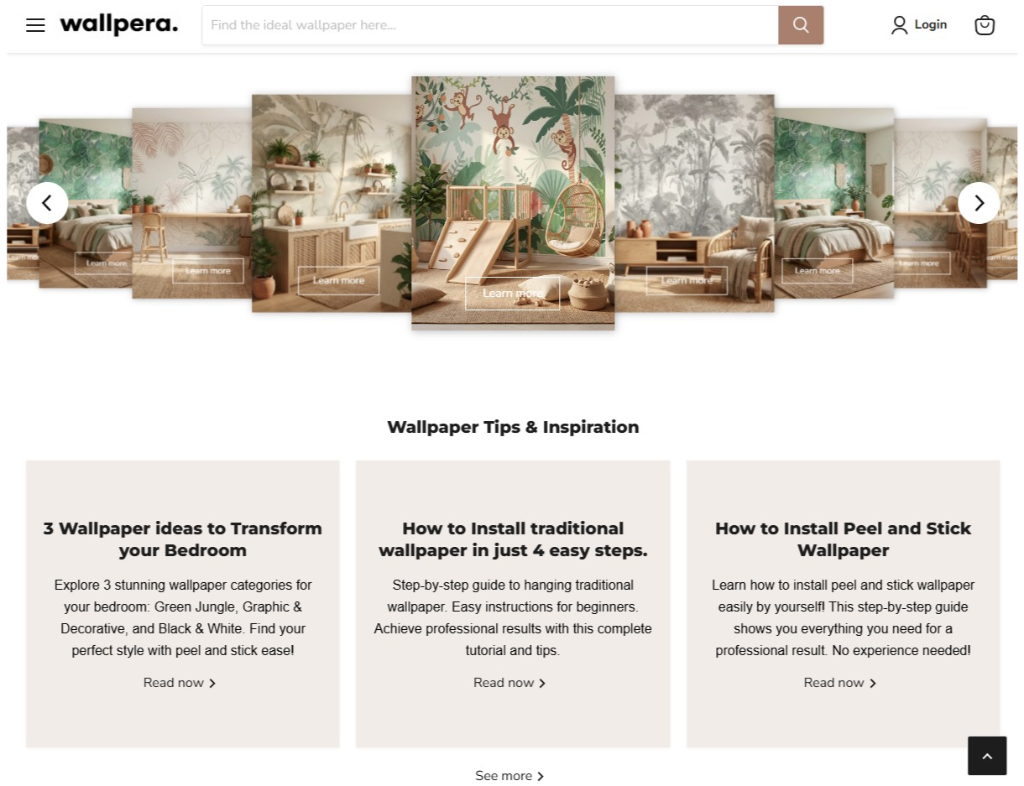 Wallpera paper options